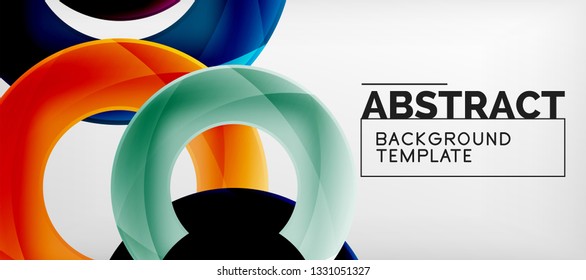 Vector rings abstract background, modern illustration template