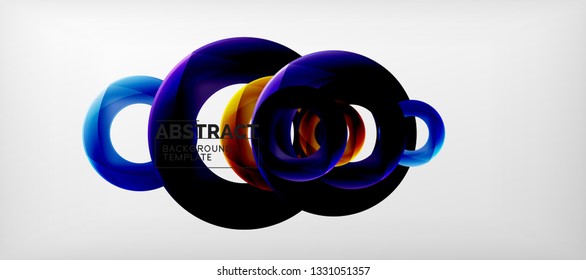 Vector rings abstract background, modern illustration template