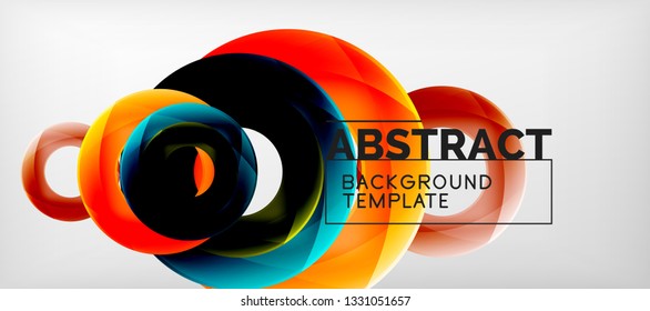 Vector rings abstract background, modern illustration template