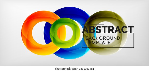 Vector rings abstract background, modern illustration template
