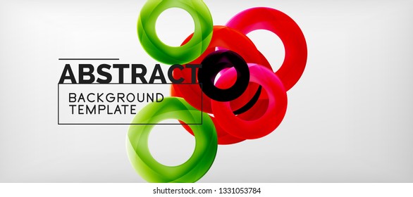 Vector rings abstract background, modern illustration template