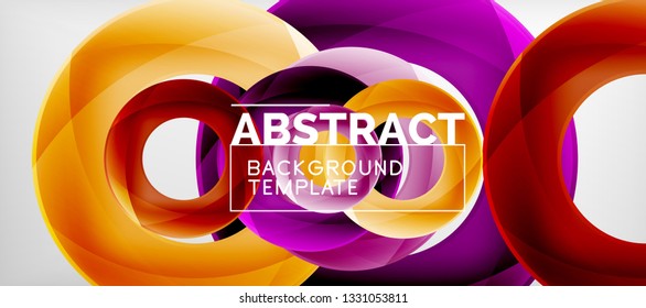 Vector rings abstract background, modern illustration template