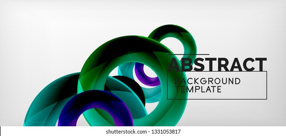 Vector rings abstract background, modern illustration template