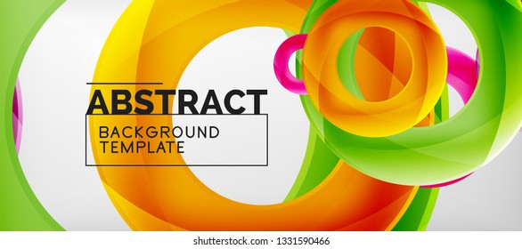 Vector rings abstract background, modern illustration template