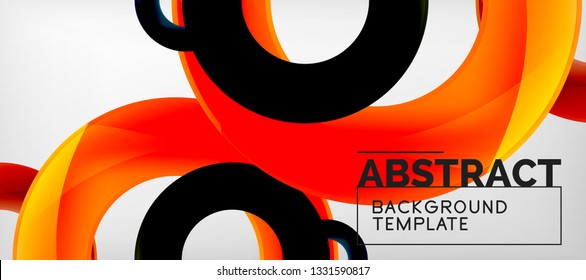 Vector rings abstract background, modern illustration template
