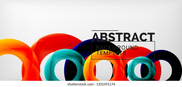 Vector rings abstract background, modern illustration template