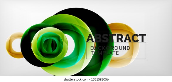 Anillos vectores fondo abstracto, plantilla de ilustración moderna