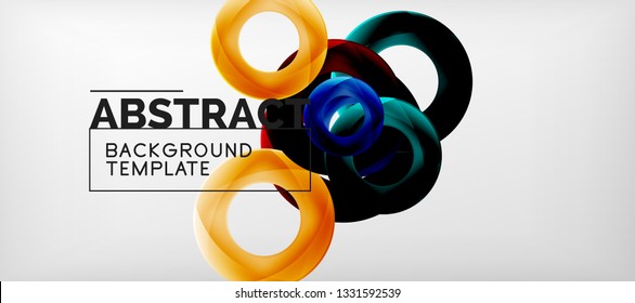 Vector rings abstract background, modern illustration template