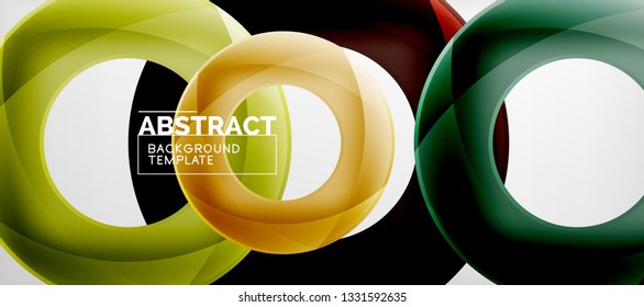 Vector rings abstract background, modern illustration template