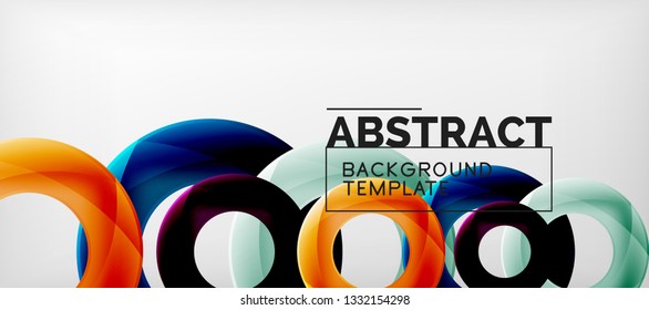 Vector rings abstract background, modern illustration template