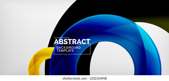 Vector rings abstract background, modern illustration template