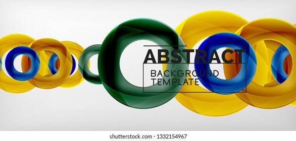 Vector rings abstract background, modern illustration template