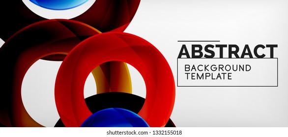 Vector rings abstract background, modern illustration template