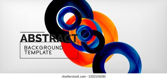 Vector rings abstract background, modern illustration template