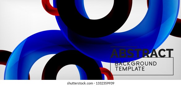 Vector rings abstract background, modern illustration template