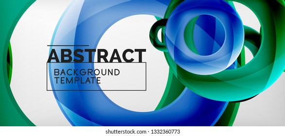 Vector rings abstract background, modern illustration template