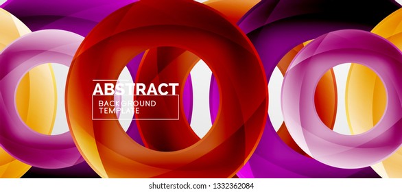 Anillos vectores fondo abstracto, plantilla de ilustración moderna