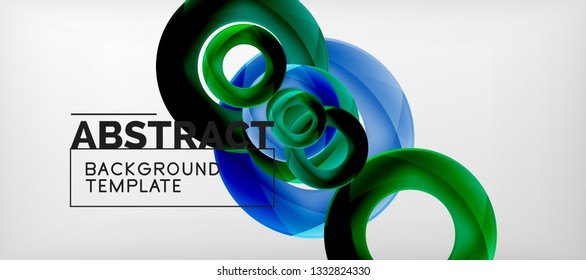 Vector rings abstract background, modern illustration template