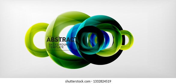 Anillos vectores fondo abstracto, plantilla de ilustración moderna