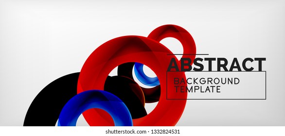 Vector rings abstract background, modern illustration template