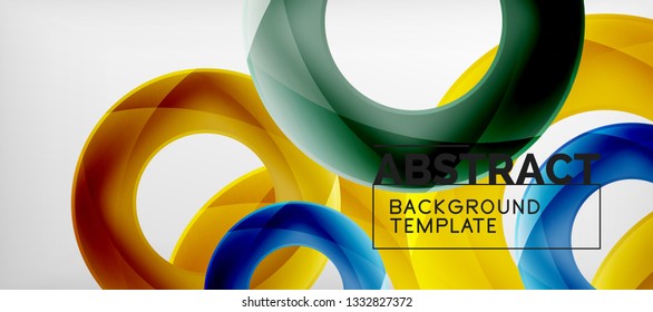 Vector rings abstract background, modern illustration template
