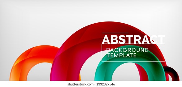 Vector rings abstract background, modern illustration template