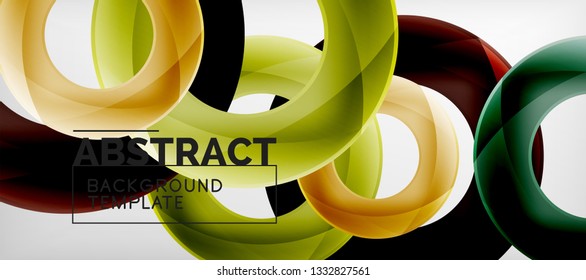 Vector rings abstract background, modern illustration template