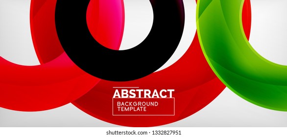 Vector rings abstract background, modern illustration template