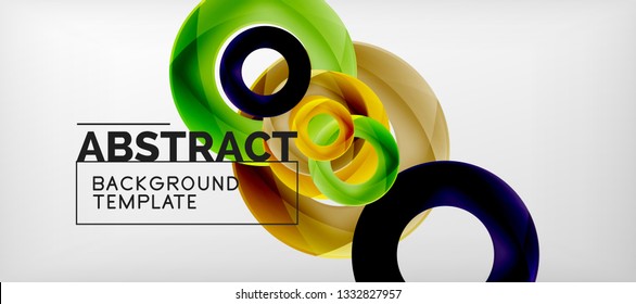 Vector rings abstract background, modern illustration template