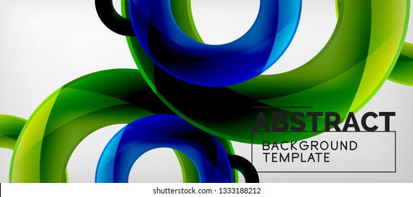 Vector rings abstract background, modern illustration template