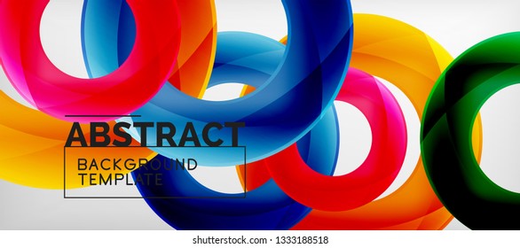 Anillos vectores fondo abstracto, plantilla de ilustración moderna