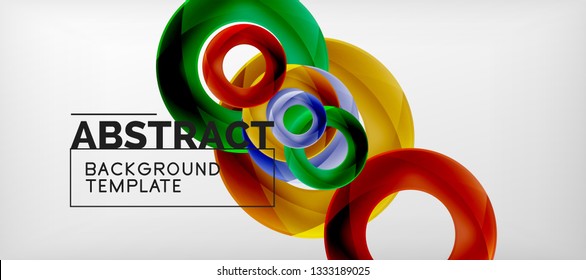Vector rings abstract background, modern illustration template