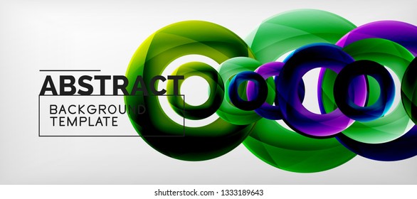 Vector rings abstract background, modern illustration template