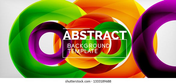 Vector rings abstract background, modern illustration template