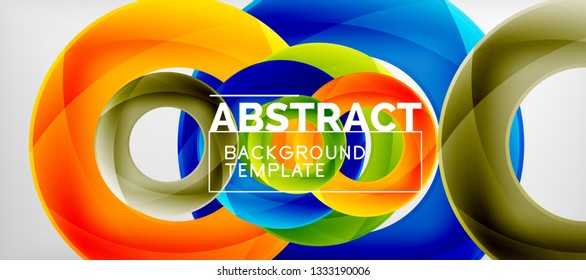 Vector rings abstract background, modern illustration template