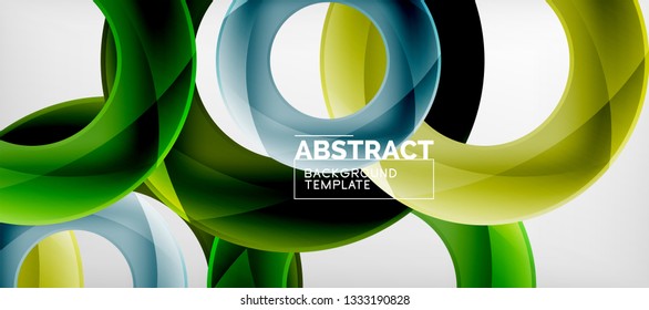 Anillos vectores fondo abstracto, plantilla de ilustración moderna
