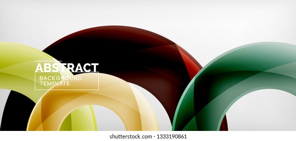 Vector rings abstract background, modern illustration template