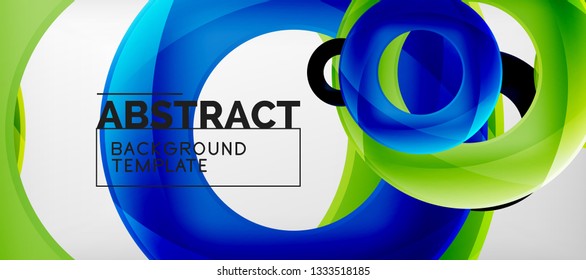 Vector rings abstract background, modern illustration template