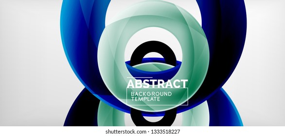 Vector rings abstract background, modern illustration template