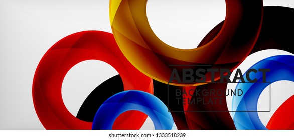 Vetor anéis fundo abstrato, modelo de ilustração moderna