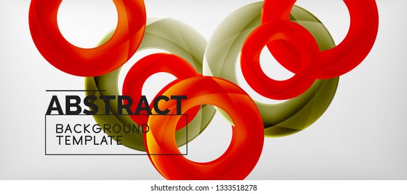 Anillos vectores fondo abstracto, plantilla de ilustración moderna