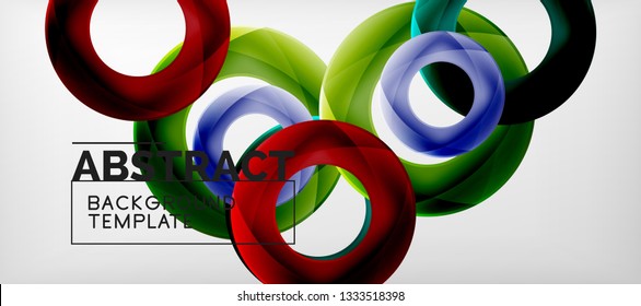 Vector rings abstract background, modern illustration template