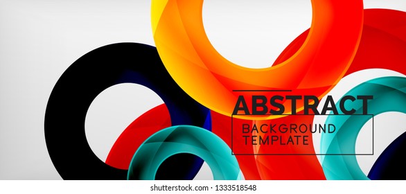 Anillos vectores fondo abstracto, plantilla de ilustración moderna