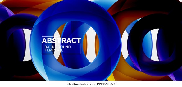 Vector rings abstract background, modern illustration template