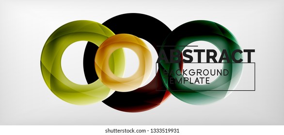 Vector rings abstract background, modern illustration template