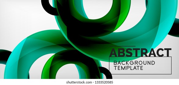 Vector rings abstract background, modern illustration template