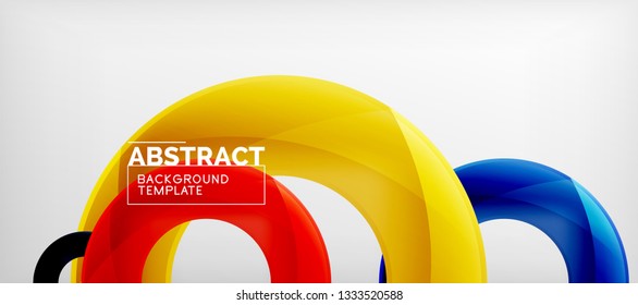 Vector rings abstract background, modern illustration template