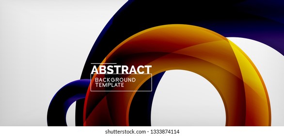 Vector rings abstract background, modern illustration template