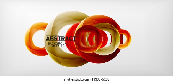 Vector rings abstract background, modern illustration template