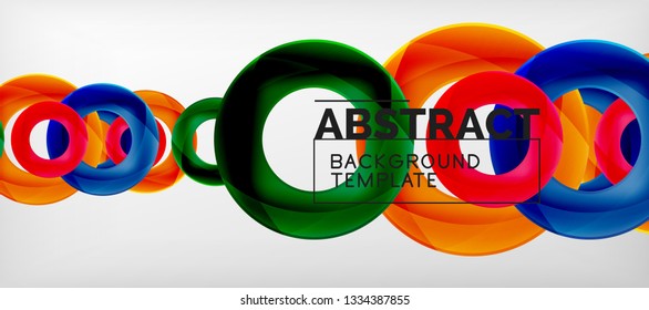 Anillos vectores fondo abstracto, plantilla de ilustración moderna